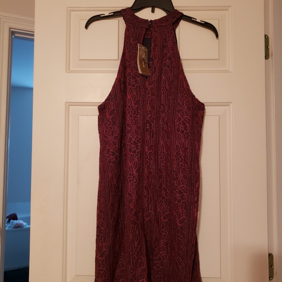 Alya Dresses & Skirts - Francesca’s Alya Lace Overlay Halter Dress NWT